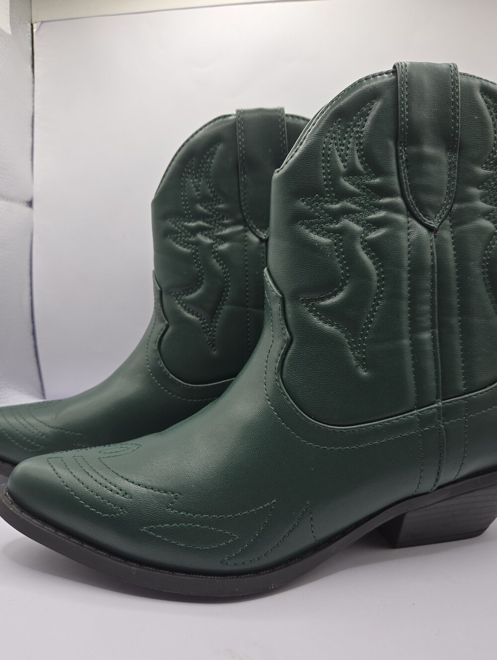 Soda Women's Green Western Ankle Boots